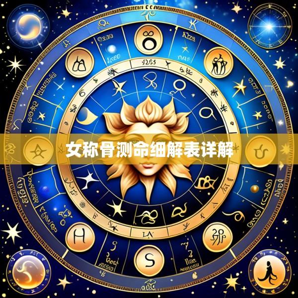 女称骨测命细解表详解
