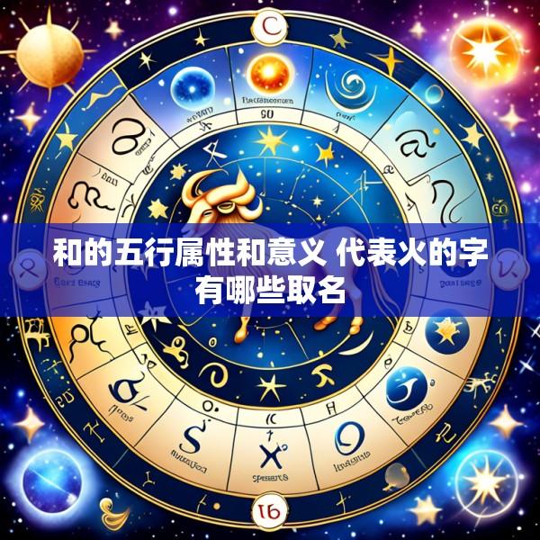 和的五行属性和意义 代表火的字有哪些取名