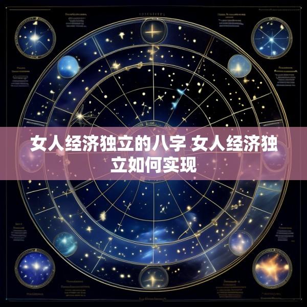 女人经济独立的八字 女人经济独立如何实现
