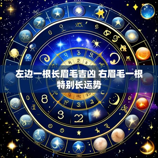 左边一根长眉毛吉凶 右眉毛一根特别长运势