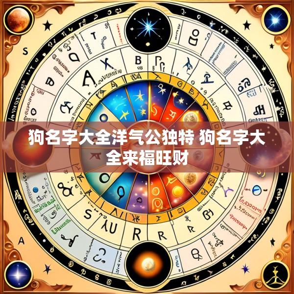 狗名字大全洋气公独特 狗名字大全来福旺财