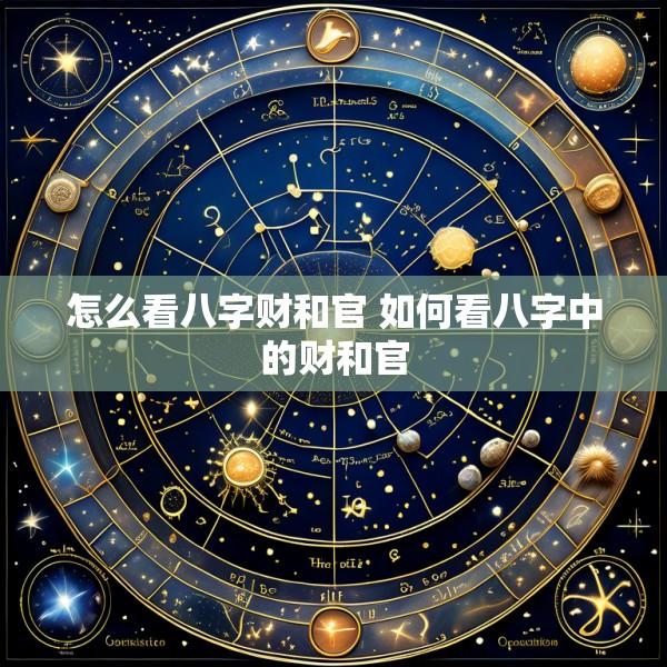 怎么看八字财和官 如何看八字中的财和官