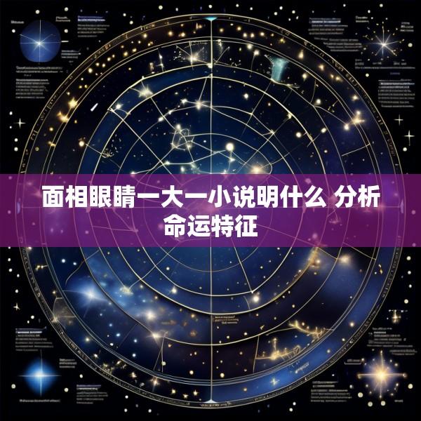 面相眼睛一大一小说明什么 分析命运特征