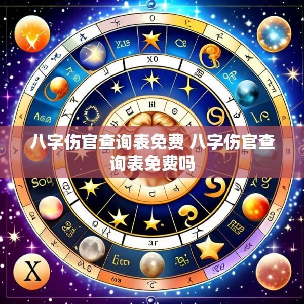 八字伤官查询表免费 八字伤官查询表免费吗