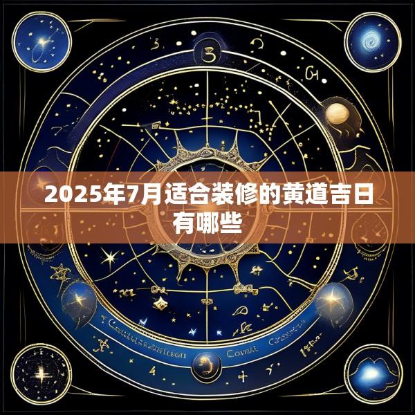 2025年7月适合装修的黄道吉日有哪些