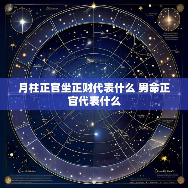 月柱正官坐正财代表什么 男命正官代表什么