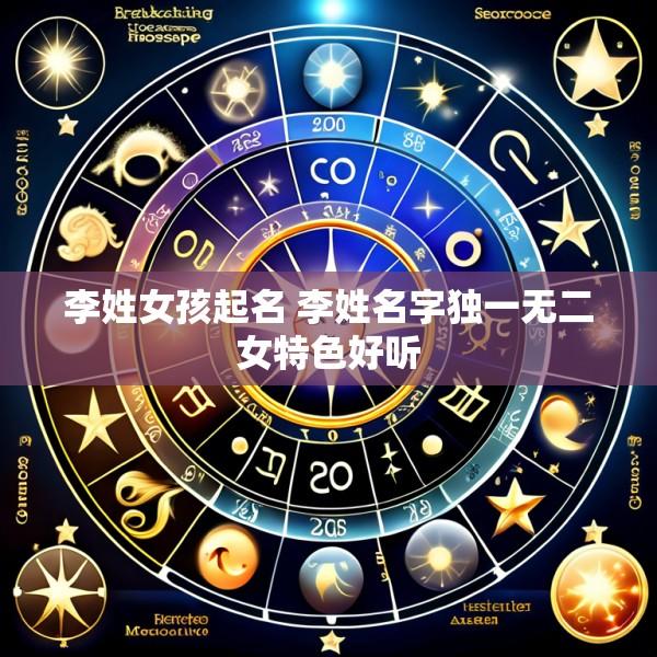 李姓女孩起名 李姓名字独一无二女特色好听