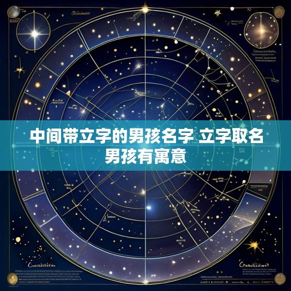 中间带立字的男孩名字 立字取名男孩有寓意