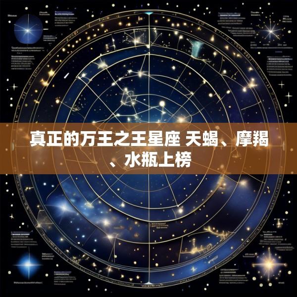 真正的万王之王星座 天蝎、摩羯、水瓶上榜