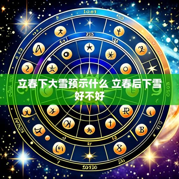 立春下大雪预示什么 立春后下雪好不好