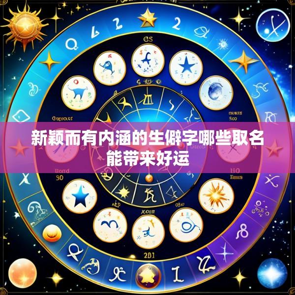 新颖而有内涵的生僻字哪些取名能带来好运