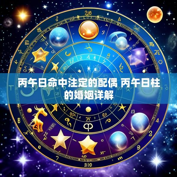 丙午日命中注定的配偶 丙午日柱的婚姻详解