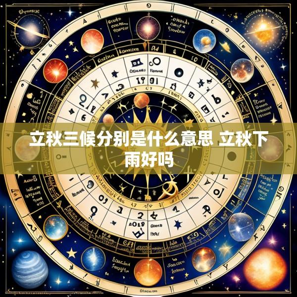立秋三候分别是什么意思 立秋下雨好吗