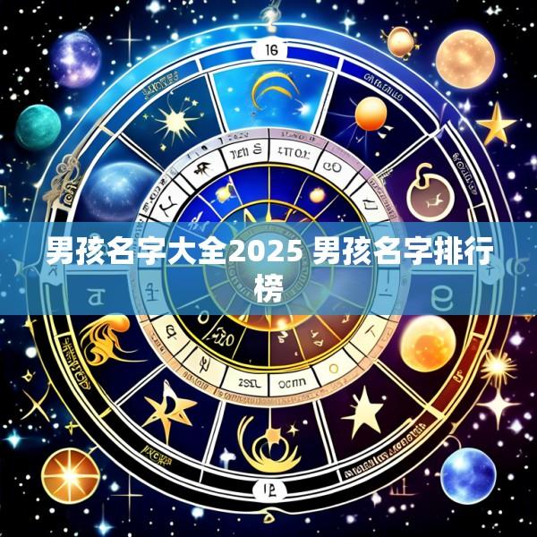 男孩名字大全2025 男孩名字排行榜