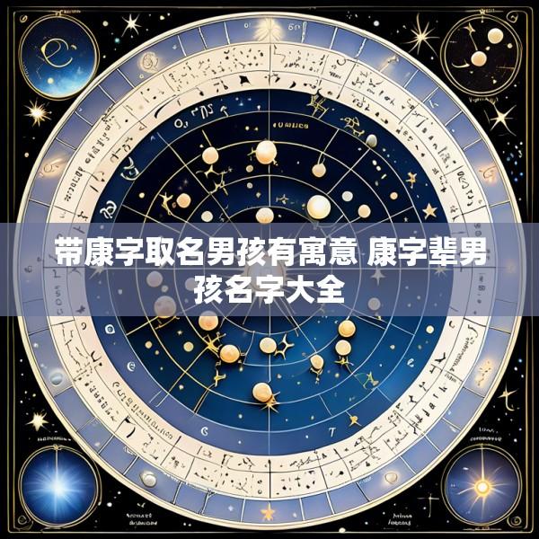 带康字取名男孩有寓意 康字辈男孩名字大全