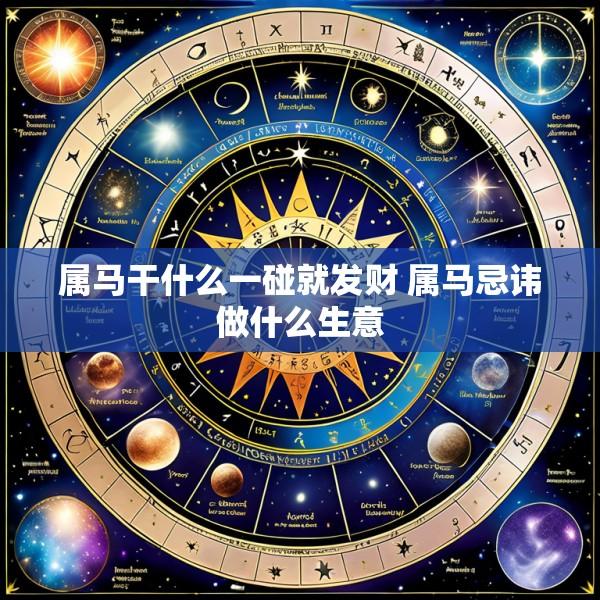 属马干什么一碰就发财 属马忌讳做什么生意