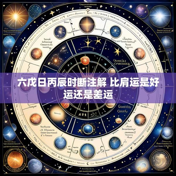 六戊日丙辰时断注解 比肩运是好运还是差运