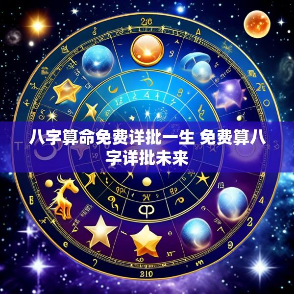 八字算命免费详批一生 免费算八字详批未来