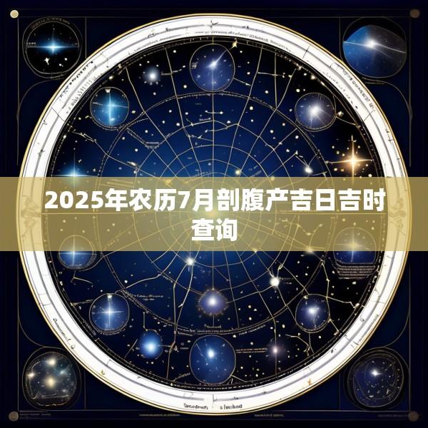 2025年农历7月剖腹产吉日吉时查询