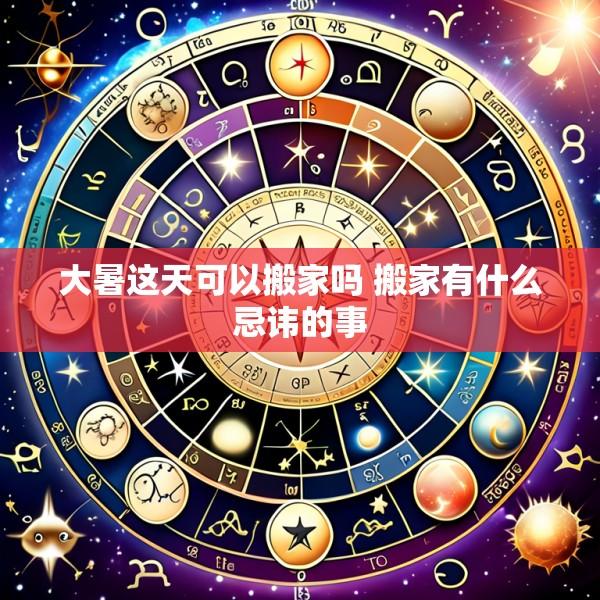 大暑这天可以搬家吗 搬家有什么忌讳的事