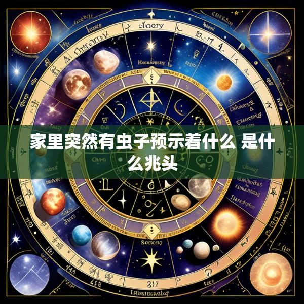 家里突然有虫子预示着什么 是什么兆头