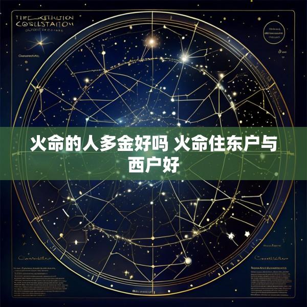 火命的人多金好吗 火命住东户与西户好