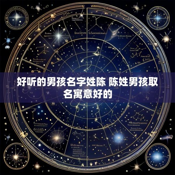 好听的男孩名字姓陈 陈姓男孩取名寓意好的