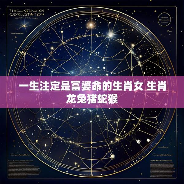 一生注定是富婆命的生肖女 生肖龙兔猪蛇猴