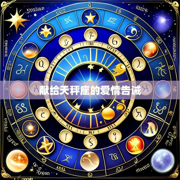 献给天秤座的爱情告诫