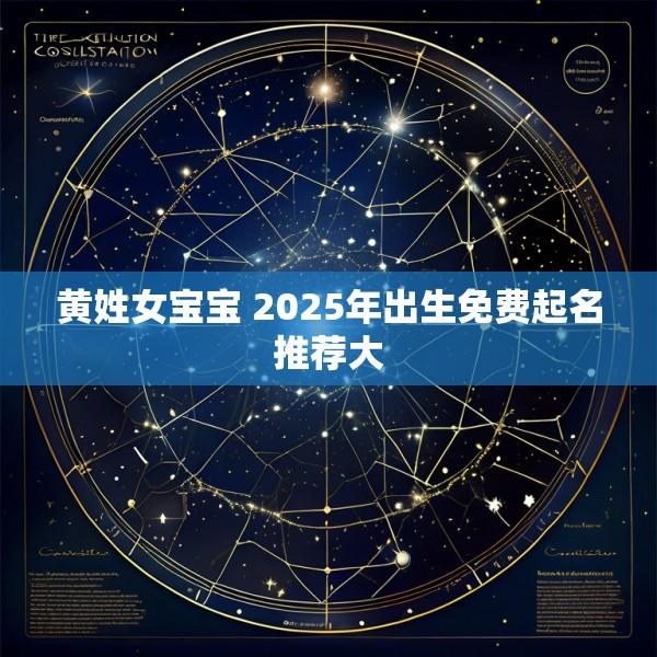 黄姓女宝宝 2025年出生免费起名推荐大
