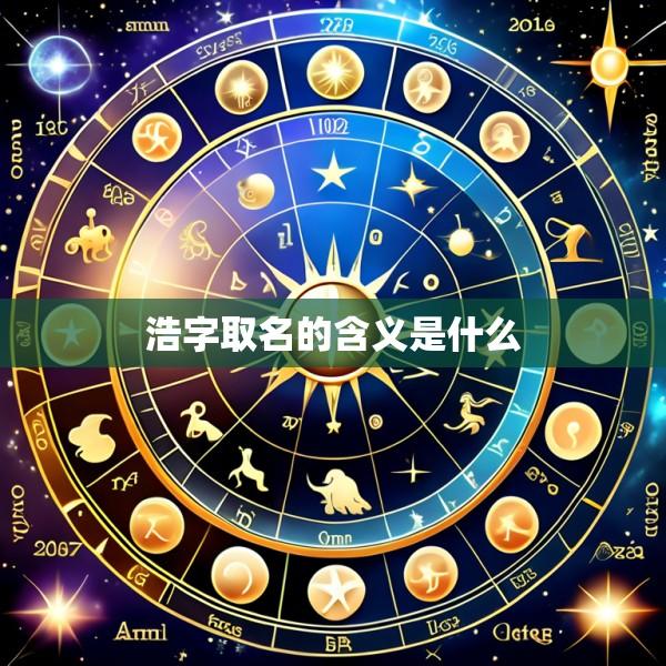 浩字取名的含义是什么