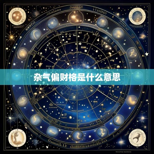 杂气偏财格是什么意思