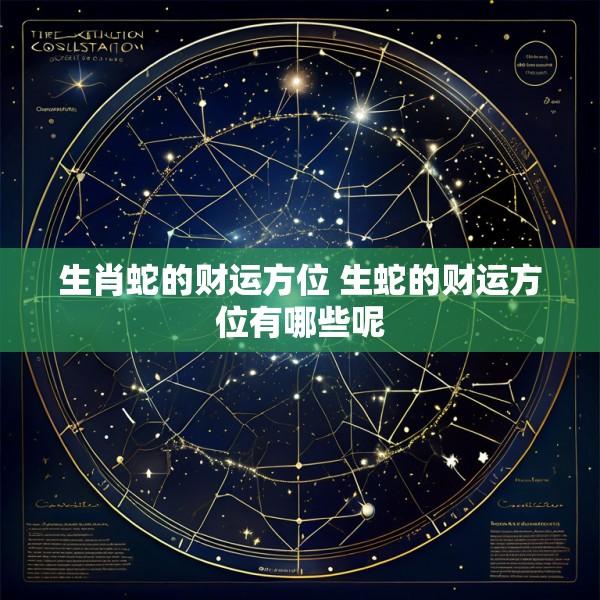 生肖蛇的财运方位 生蛇的财运方位有哪些呢