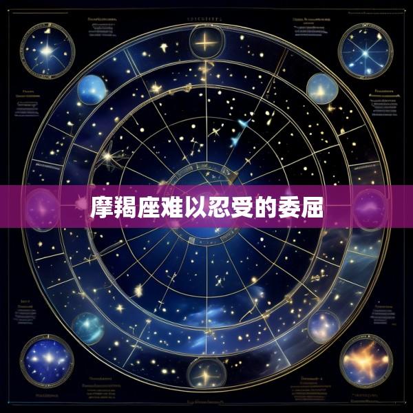 摩羯座难以忍受的委屈