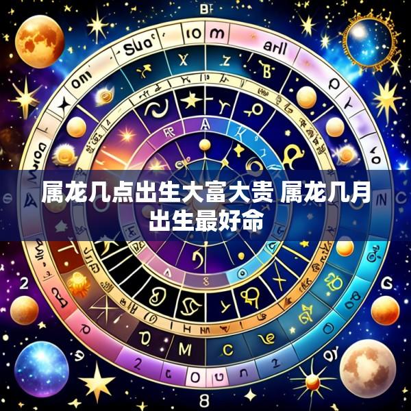 属龙几点出生大富大贵 属龙几月出生最好命