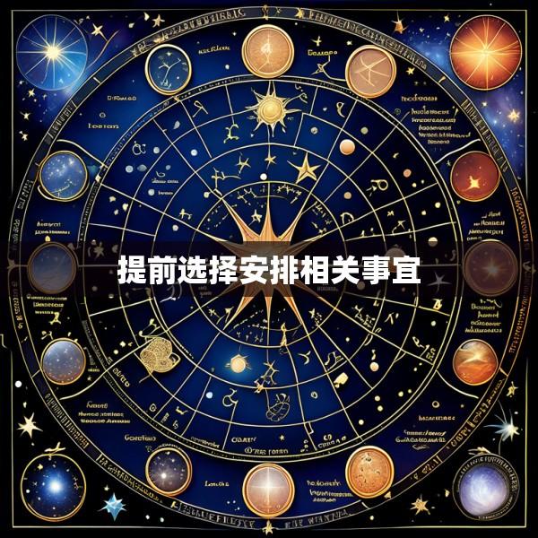 提前选择安排相关事宜