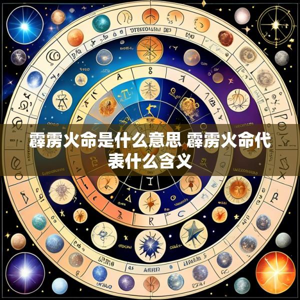 霹雳火命是什么意思 霹雳火命代表什么含义