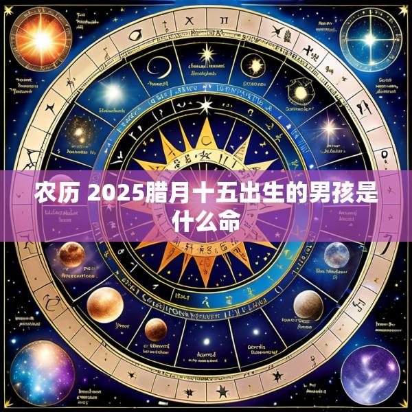 农历 2025腊月十五出生的男孩是什么命