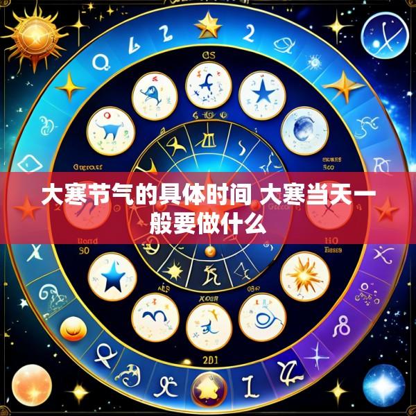 大寒节气的具体时间 大寒当天一般要做什么