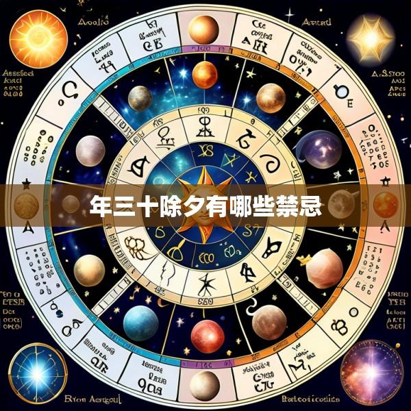年三十除夕有哪些禁忌