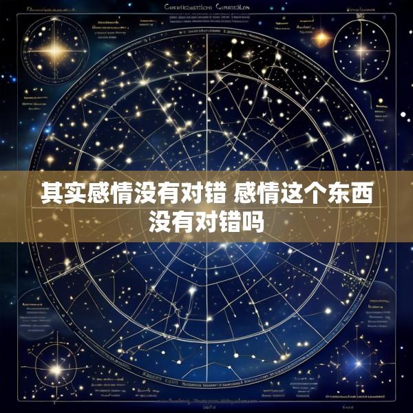 其实感情没有对错 感情这个东西没有对错吗