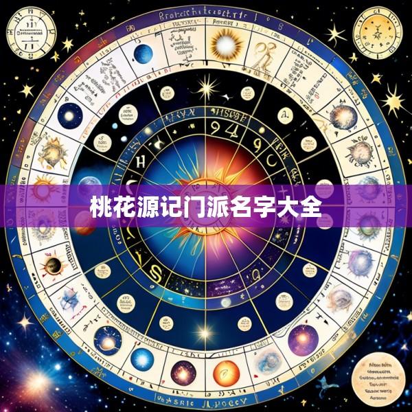 桃花源记门派名字大全
