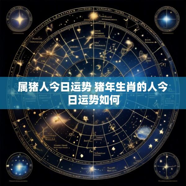 属猪人今日运势 猪年生肖的人今日运势如何