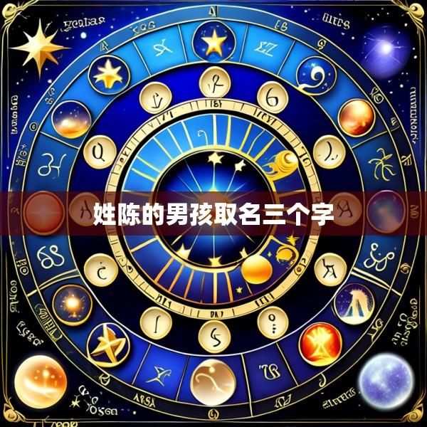 姓陈的男孩取名三个字