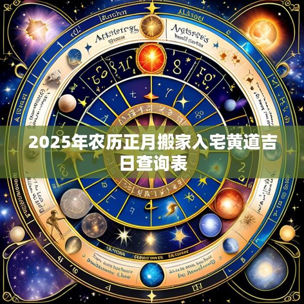 2025年农历正月搬家入宅黄道吉日查询表