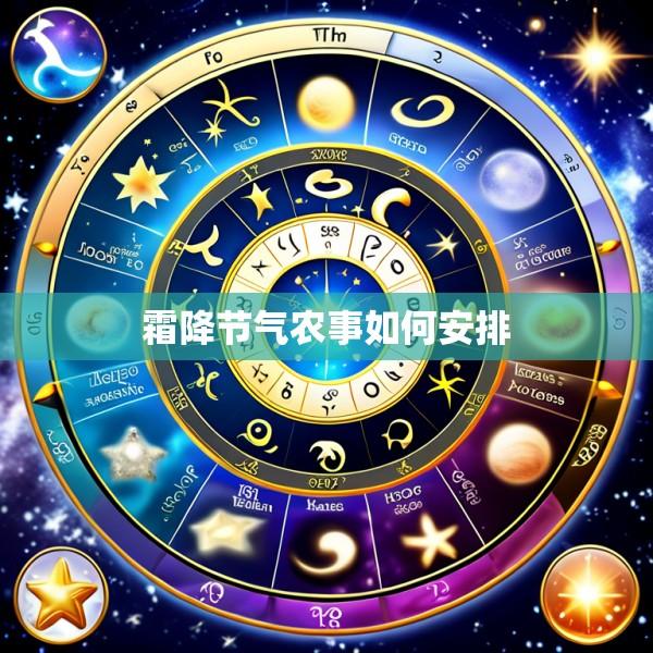 霜降节气农事如何安排