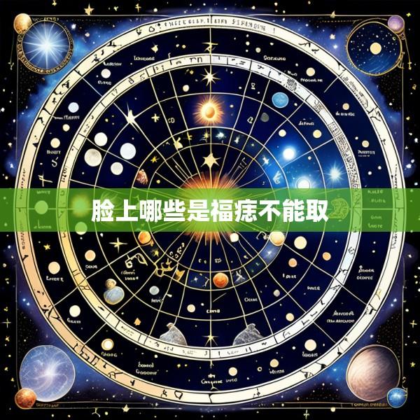 脸上哪些是福痣不能取