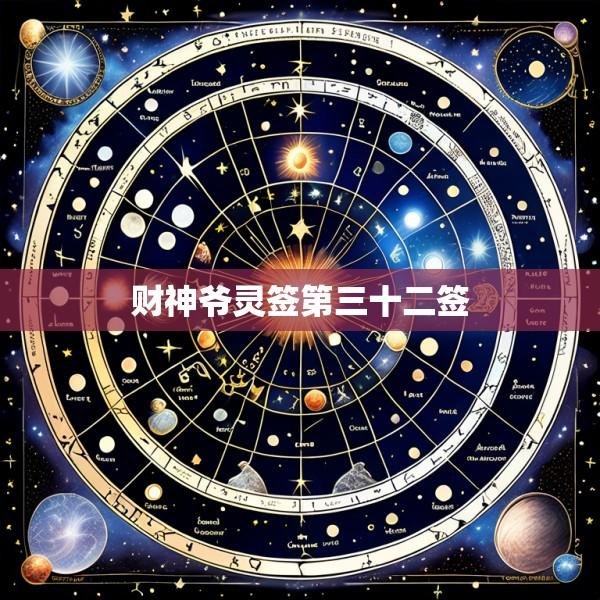 财神爷灵签第三十二签