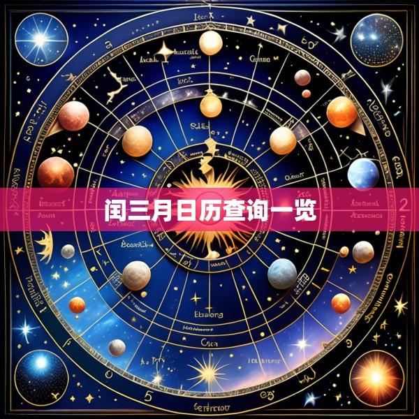 闰三月日历查询一览