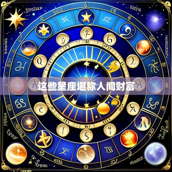 这些星座堪称人间财富